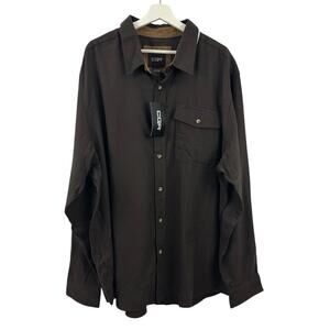 NWT CQR Button Down Flannel Shirt Men's Size 2XL Brown